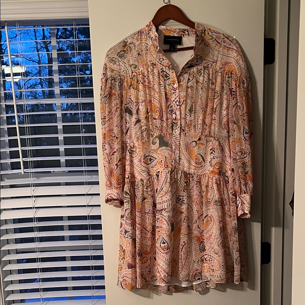 Donna Morgan Multicolor Paisley Long Sleeve Dress
